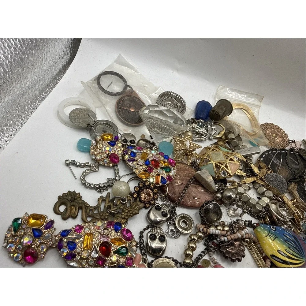 UNSORTED VINTAGE & MODERN MIXED JEWELRY ESTATE JUNK DRAWER LOT~WEAR REPAIR CRAFT